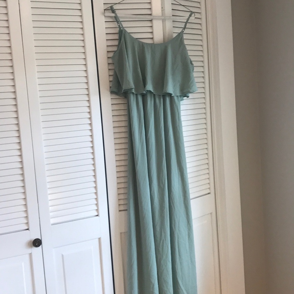 Show me your Mumu sage green bridesmaid dress